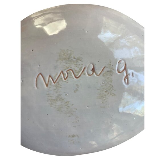 Handmade Ceramic Fish-Shaped Plate By Nora Gulbrandsen Norway With Multicolor - Picture 3 of 6